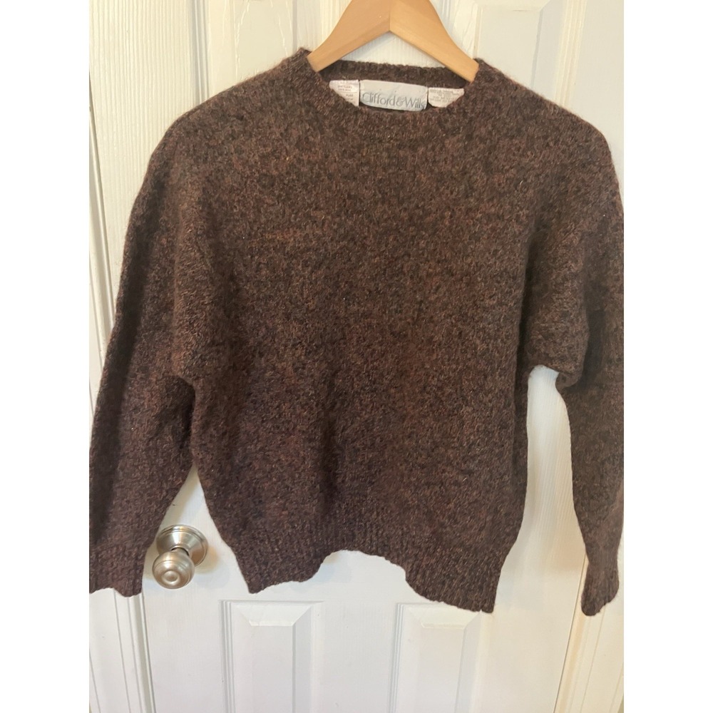 Vintage Women Clifford & Wills 100%  Shetland Wool Pullover Brown Sweater Medium